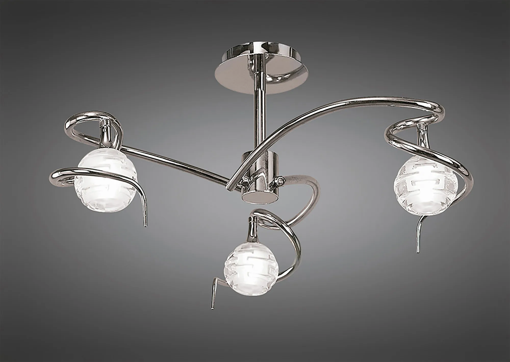 Dali Polished Chrome Ceiling Lights Mantra Semi Flush Fittings